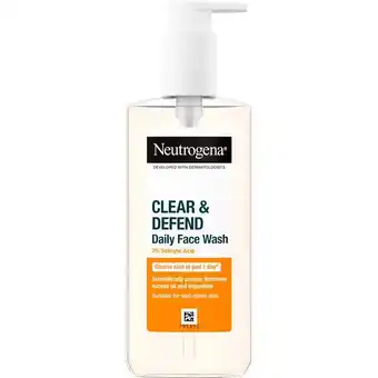 Etos Neutrogena Clear & Defend Daily Face Wash Met 2% Salicylic Acid 200 ML aanbieding