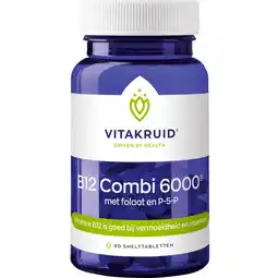 Etos Vitakruid B12 Combi 6.000 met folaat en P-5-P - 60 smelttabletten aanbieding