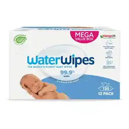 Etos WaterWipes Billendoekjes Plasticvrij Gevoelige Huid Voordeeldoos 12x60 stuks aanbieding