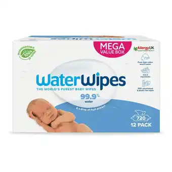 Etos WaterWipes Billendoekjes Plasticvrij Gevoelige Huid Voordeeldoos 12x60 stuks aanbieding