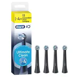 Etos Oral-B iO Ultimate Clean Opzetborstels Zwart 4 Stuks aanbieding