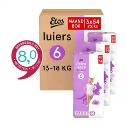 Etos Etos Luiers Extra Large Maat 6 12-18 kg Maandbox 162 stuks aanbieding