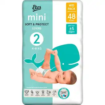 Etos Etos Luiers Mini Maat 2 4-8 kg Mid Pack 48 stuks aanbieding