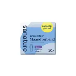 Etos Sanature 100% Katoenen Maandverband Ultra Super Met Vleugels 10 stuks aanbieding