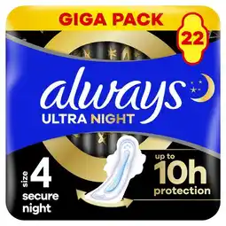 Etos ALWAYS ULTRA PADS NIGHT WINGS 22 - GP aanbieding