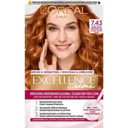 Etos L'Oréal Paris Excellence Crème Verzorgende Crèmekleuring 7.43 Koper Goudblond aanbieding