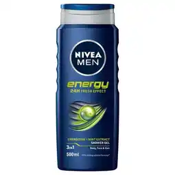 Etos NIVEA MEN Energy Douchegel 500 ML aanbieding
