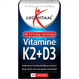 Etos Lucovitaal K2 75mcg + D3 20mcg 1 a day 60 Stuks aanbieding