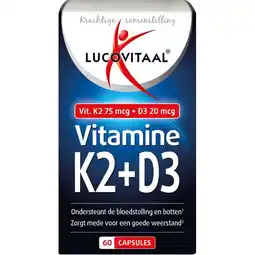 Etos Lucovitaal K2 75mcg + D3 20mcg 1 a day 60 Stuks aanbieding