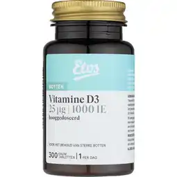 Etos Etos Vitamine D3 25µg 1000 IE Hooggedoseerd Kauwtabletten 300 stuks aanbieding