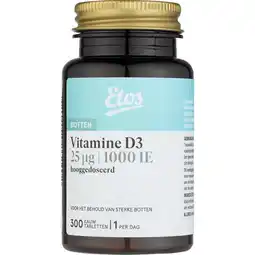 Etos Etos Vitamine D3 25µg 1000 IE Hooggedoseerd Kauwtabletten 300 stuks aanbieding