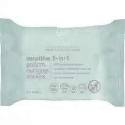 Etos Etos Sensitive 3-in 1 Face Cleansing Wipes 25 stuks aanbieding