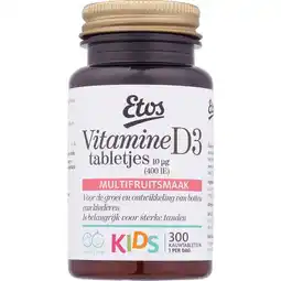 Etos Vitamine D3 10 µg Kauwtabletten 300 tabletten aanbieding