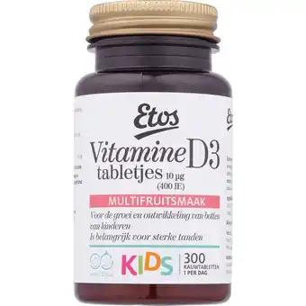 Etos Vitamine D3 10 µg Kauwtabletten 300 tabletten aanbieding