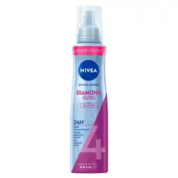 Etos NIVEA Diamond Gloss Care Styling Mousse Extra Sterk 150 ML aanbieding