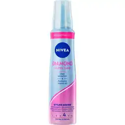 Etos NIVEA Diamond Gloss Care Styling Mousse Extra Sterk 150 ML aanbieding