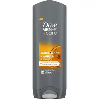 Etos Dove Men+Care Sandalwood & Vanilla Showergel 250 ML aanbieding