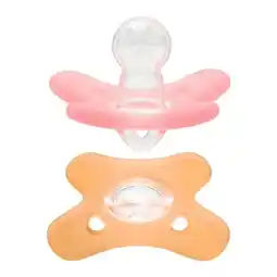 Etos Difrax Fopspeen natural siliconen 6-12M Raspberry/Caramel aanbieding