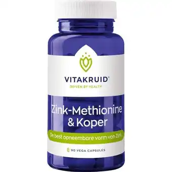 Etos Vitakruid Zink Methionine & Koper - 90 vegan capsules aanbieding
