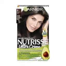 Etos Garnier Nutrisse Crème Permanente Haarverf 3 Donkerbruin aanbieding