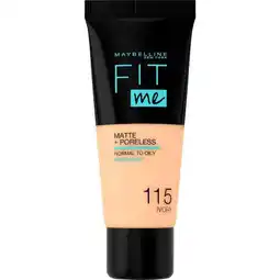 Etos Maybelline New York Fit Me Matte + Poreless Foundation 115 Ivory 30 ML aanbieding