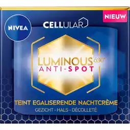 Etos NIVEA Cellular Luminous630 Anti-Spot Nachtcrème 50 ML aanbieding