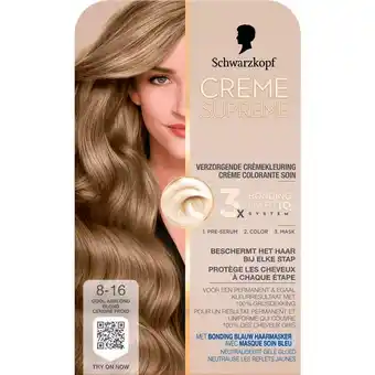 Etos Schwarzkopf Creme Supreme Haarkleuring 8-16 Cool Asblond aanbieding