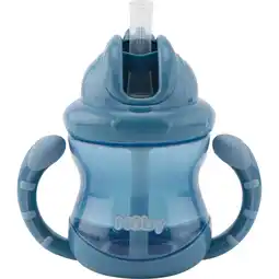 Etos Nuby Flip-It Antilekbeker Handvaten Blauw 12 Maanden aanbieding
