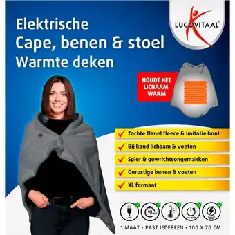Etos Lucovitaal Elektrische Cape Deken 100x70 CM aanbieding