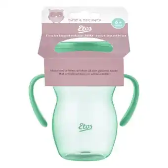 Etos Etos 360° Trainingsbeker met handvaten groen 270 ML aanbieding