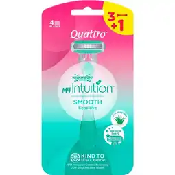 Etos Wilkinson QUATTRO myIntuition disposables Smooth Sensitive 3+1 aanbieding