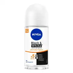 Etos NIVEA Black & White Ultimate Impact Deodorant Roller 50 ML aanbieding