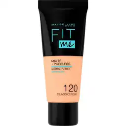 Etos Maybelline New York Fit Me Matte + Poreless Foundation 120 Classic Ivory 30 ML aanbieding