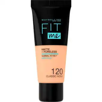 Etos Maybelline New York Fit Me Matte + Poreless Foundation 120 Classic Ivory 30 ML aanbieding