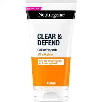 Etos Neutrogena Clear & Defend Face Scrub Met 2% Salicylic Acid 150 ML aanbieding