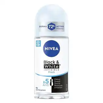 Etos NIVEA Black & White Invisible Pure Deodorant Roller 50 ML aanbieding