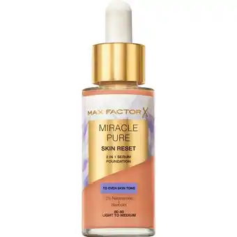 Etos Max Factor Miracle Pure Serum Foundation 60-80 Light To Medium 30 ML aanbieding