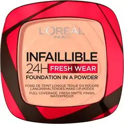 Etos L'Oréal Paris Infaillible 24H Fresh Wear Foundation in a Powder 245 Golden Honey aanbieding