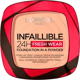 Etos L'Oréal Paris Infaillible 24H Fresh Wear Foundation in a Powder 245 Golden Honey aanbieding