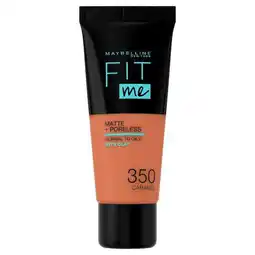 Etos Maybelline New York Fit me Matte + Poreless Foundation 350 Caramel 30 ML aanbieding