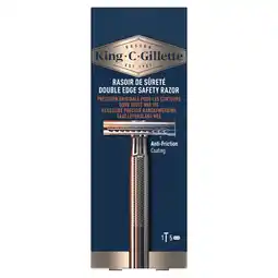 Etos King C. Gillette Double Edge Safety Scheersysteem Met 5 Navulmesjes aanbieding