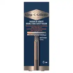 Etos King C. Gillette Double Edge Safety Scheersysteem Met 5 Navulmesjes aanbieding
