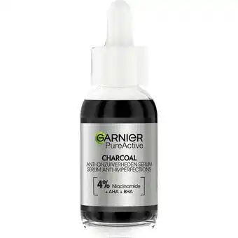 Etos Garnier PureActive AHA + BHA Charcoal Anti-Onzuiverheden Serum 30 ML aanbieding