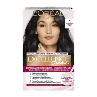 Etos L'Oréal Paris Excellence Crème Permantente Haarverf 1 Intens Zwart aanbieding