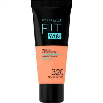 Etos Maybelline New York Fit Me Matte + Poreless Foundation 320 Natural Tan 30 ML aanbieding