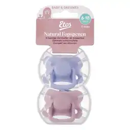 Etos Etos Fopspeen 6M+ roze violet 2 stuks aanbieding