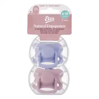Etos Etos Fopspeen 6M+ roze violet 2 stuks aanbieding