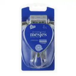 Etos Etos Wegwerpmesjes 3-Blads Blauw 4 stuks aanbieding