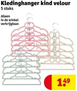 Kruidvat Kledinghanger kind velour aanbieding