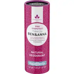 Etos Ben & Anna Pink Grapefruit Deodorant Stick 40 GR aanbieding